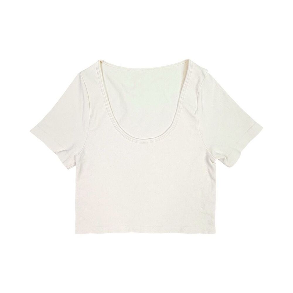 OQQ ScoopNeck Cropped Tee Bundle - Size Small - Pale Yellow, Black, Gray - Picture 2 of 10